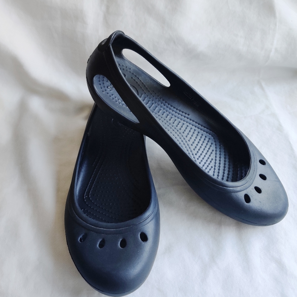 Crocs Kadee Closed Toe Ballet Flats Slide Size US 10 Womens Black
